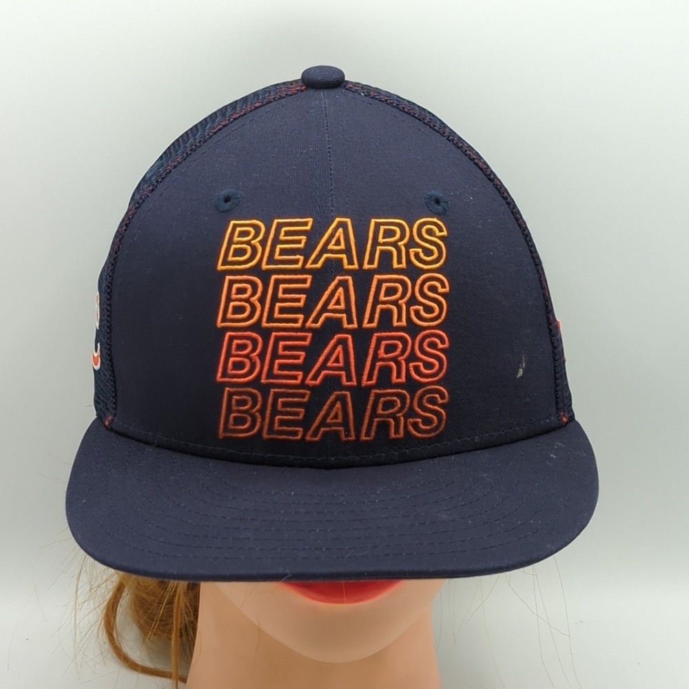 Chicago Bears Ombre Spellout New Era 9FIFTY Snapback Hat Cap OSFM Navy Blue RARE